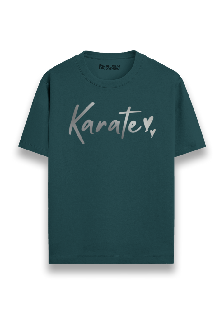 Karate Heart Silver Script T-Shirt