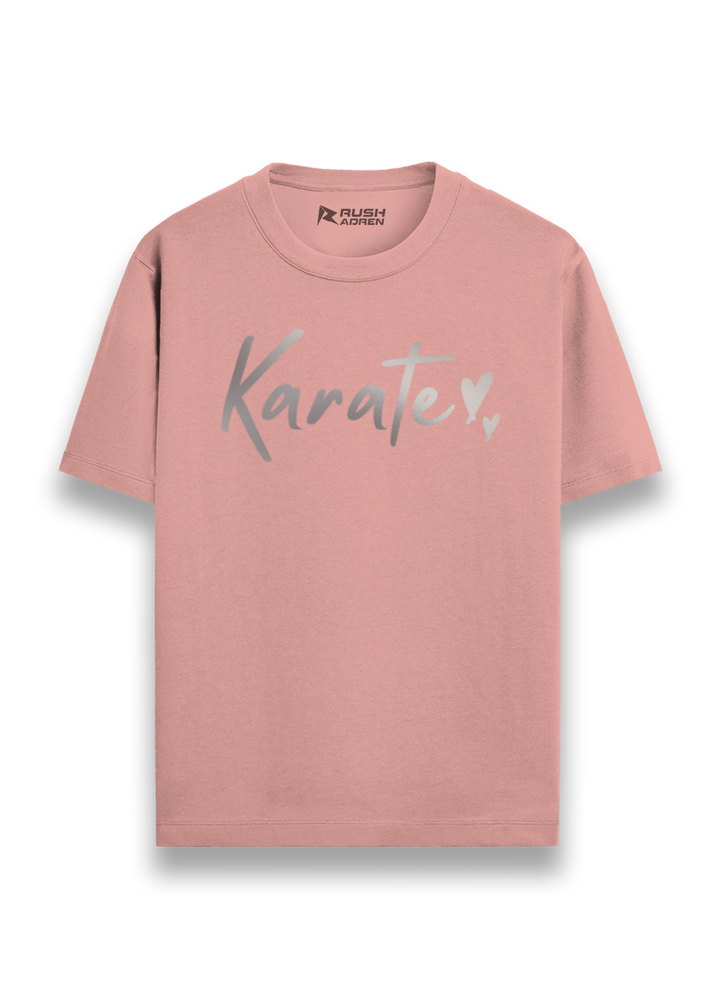 Karate Heart Silver Script T-Shirt