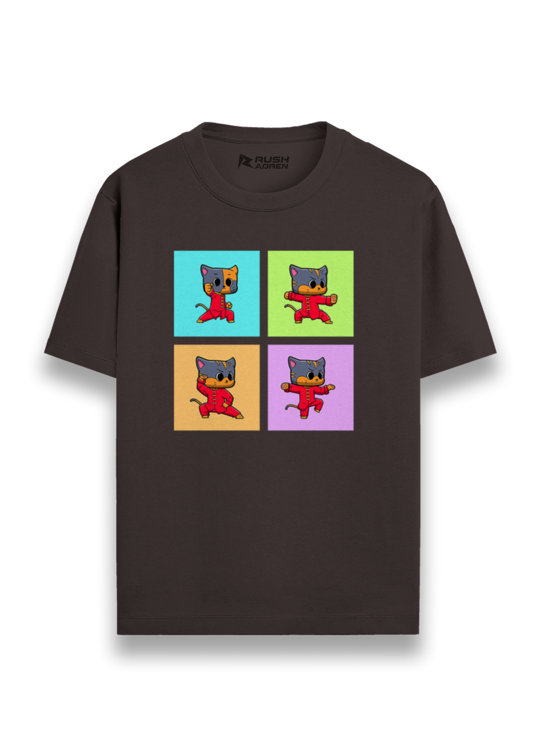 Karate Cat Pop Art Graphic T-Shirt