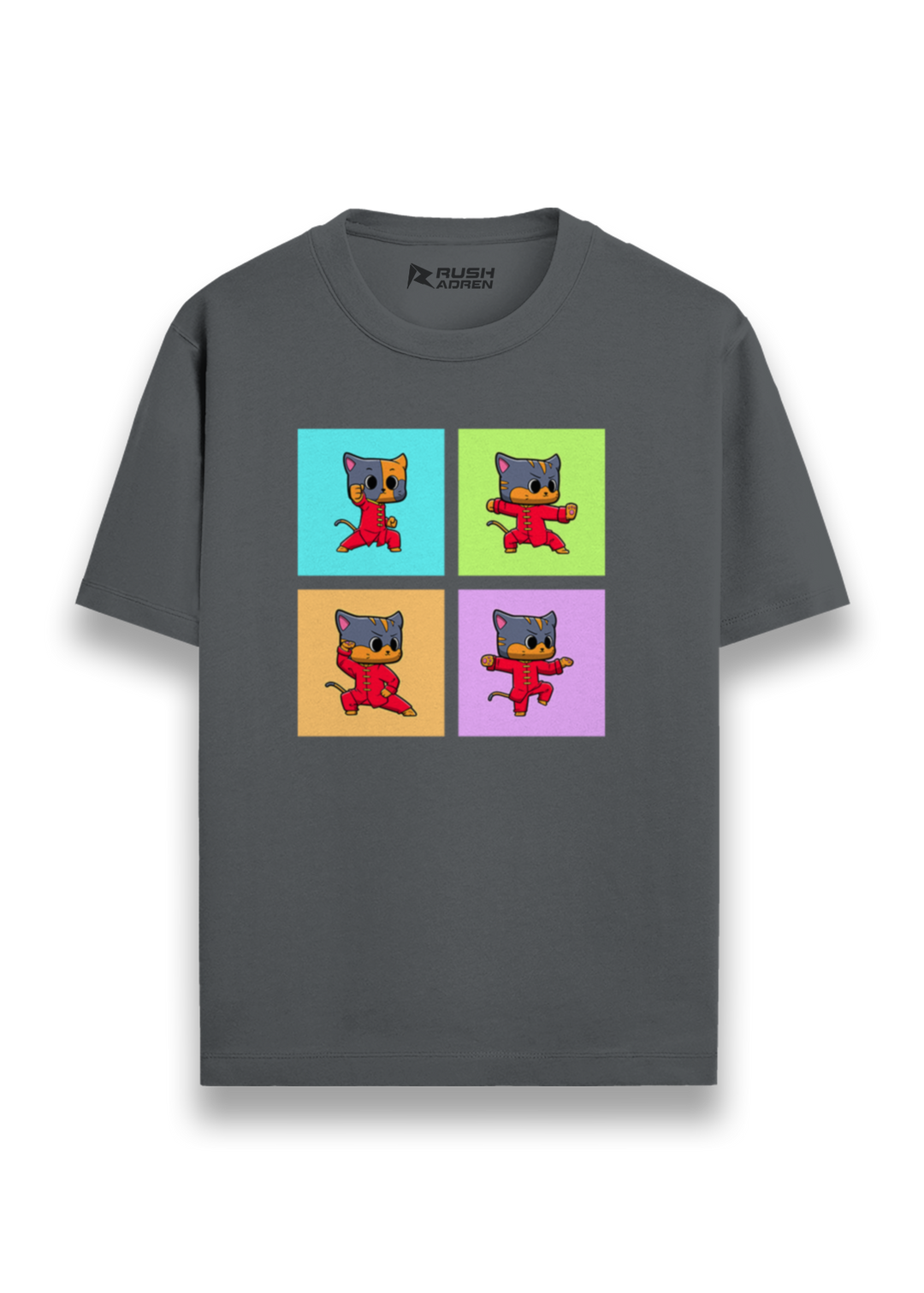 Karate Cat Pop Art Graphic T-Shirt