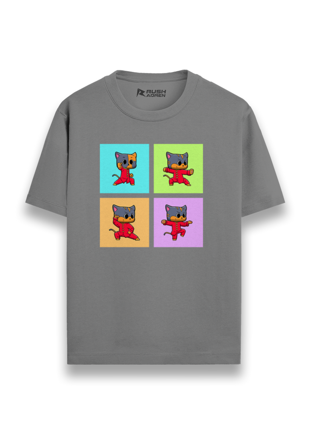 Karate Cat Pop Art Graphic T-Shirt