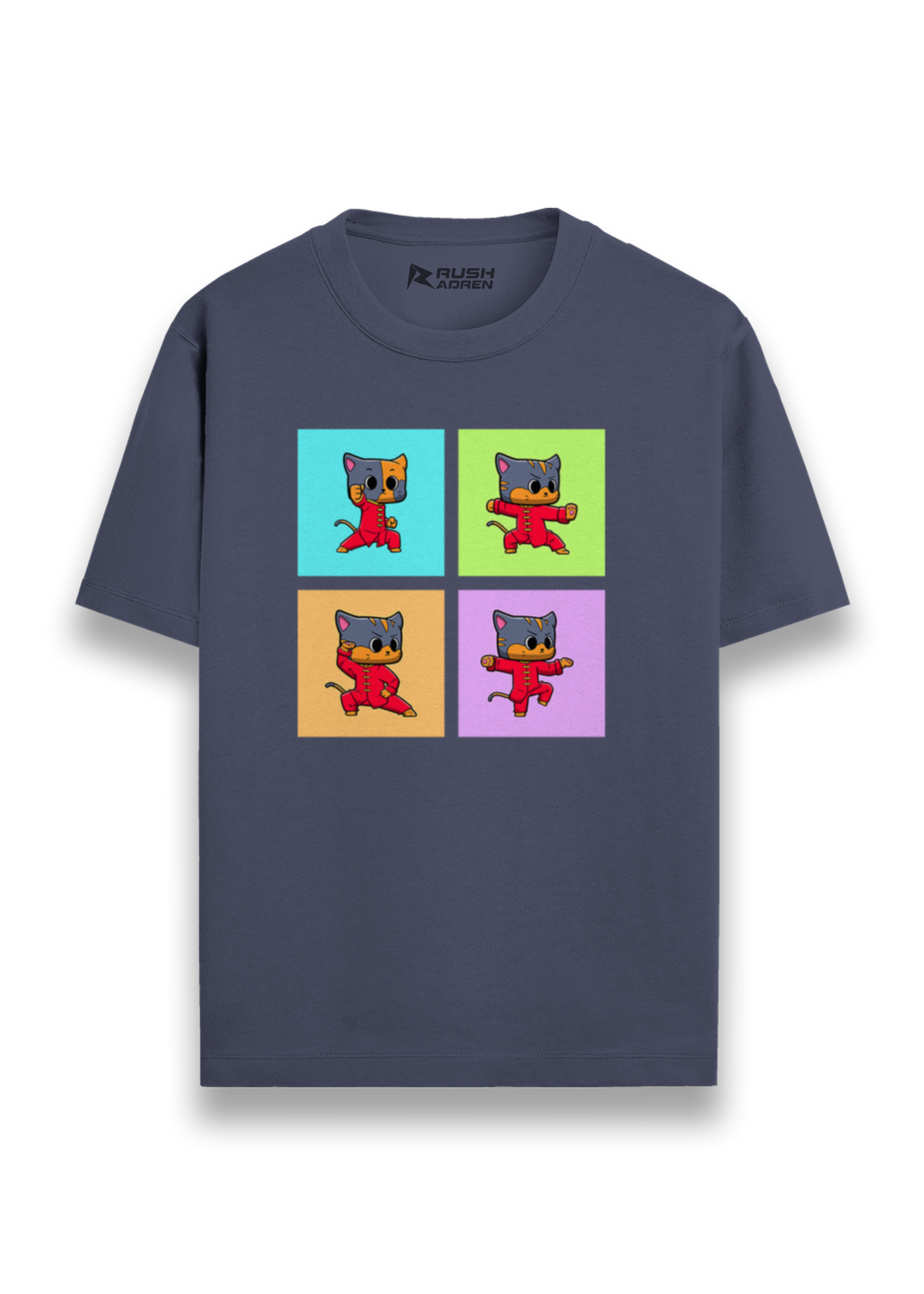 Karate Cat Pop Art Graphic T-Shirt