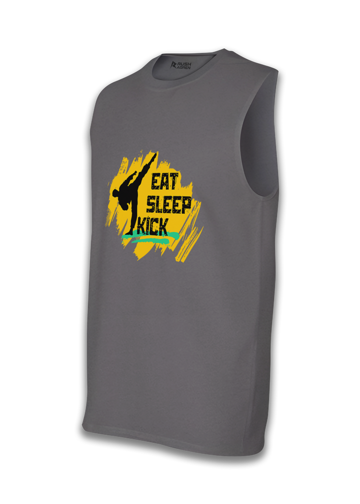 Eat Sleep Kick Sleeveless Karate T-Shirt