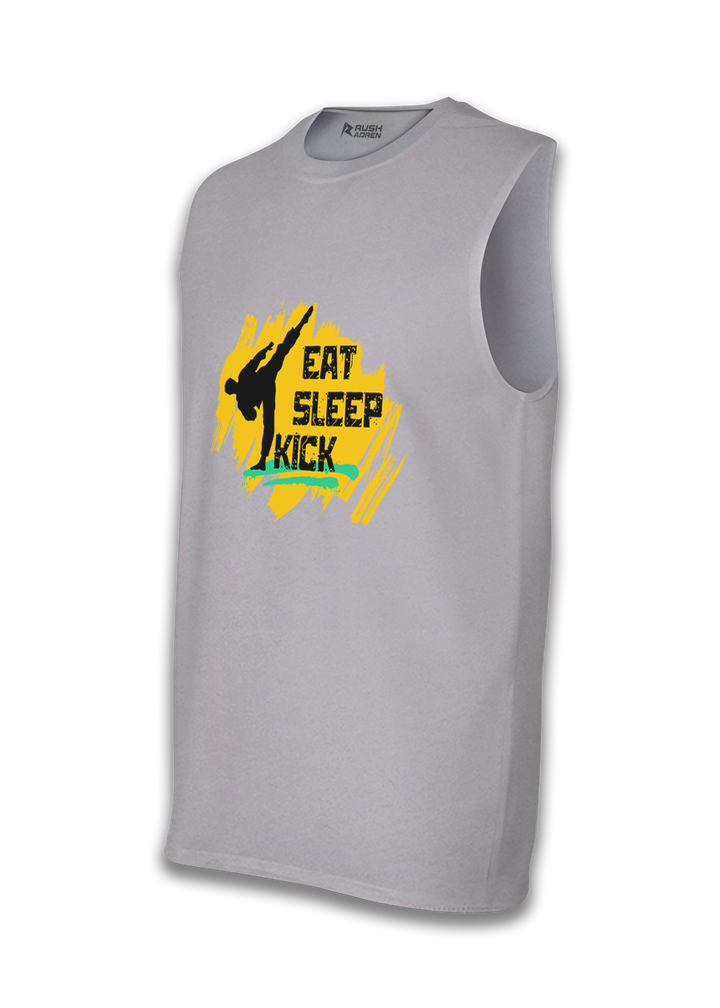 Eat Sleep Kick Sleeveless Karate T-Shirt