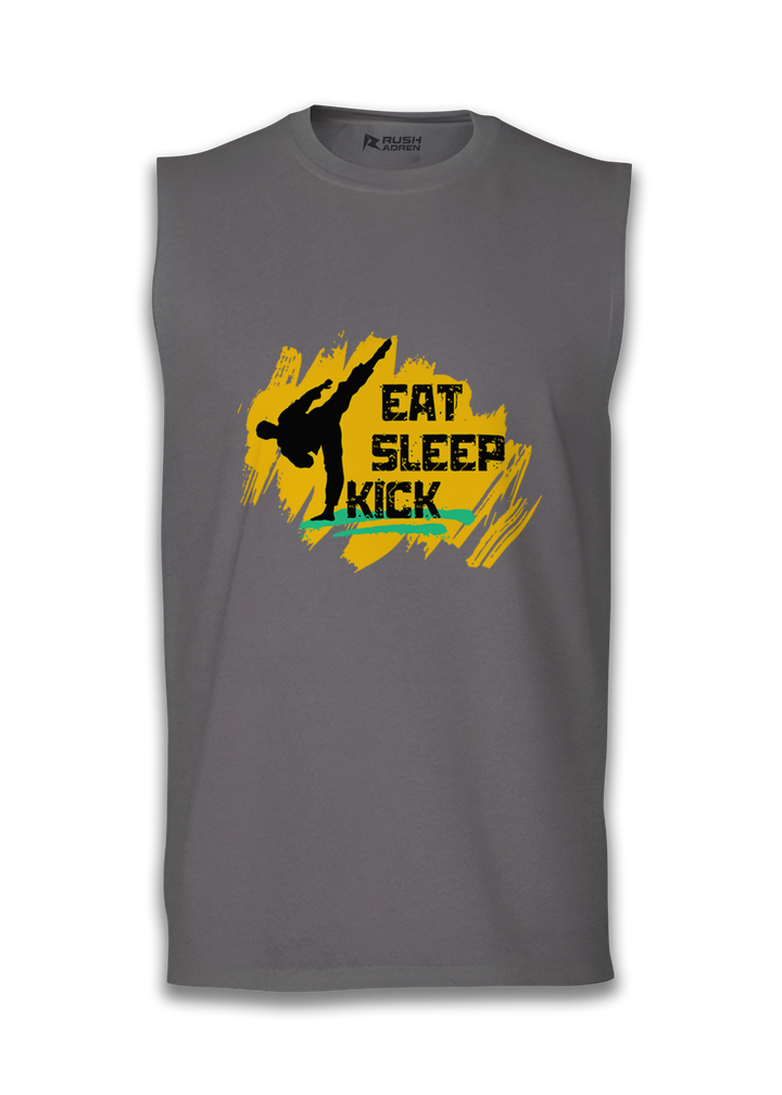 Eat Sleep Kick Sleeveless Karate T-Shirt