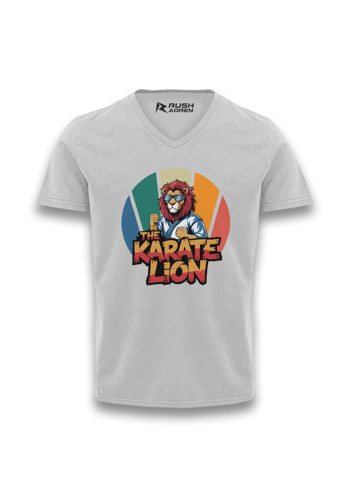 Fearless Karate Lion V-neck T-Shirt