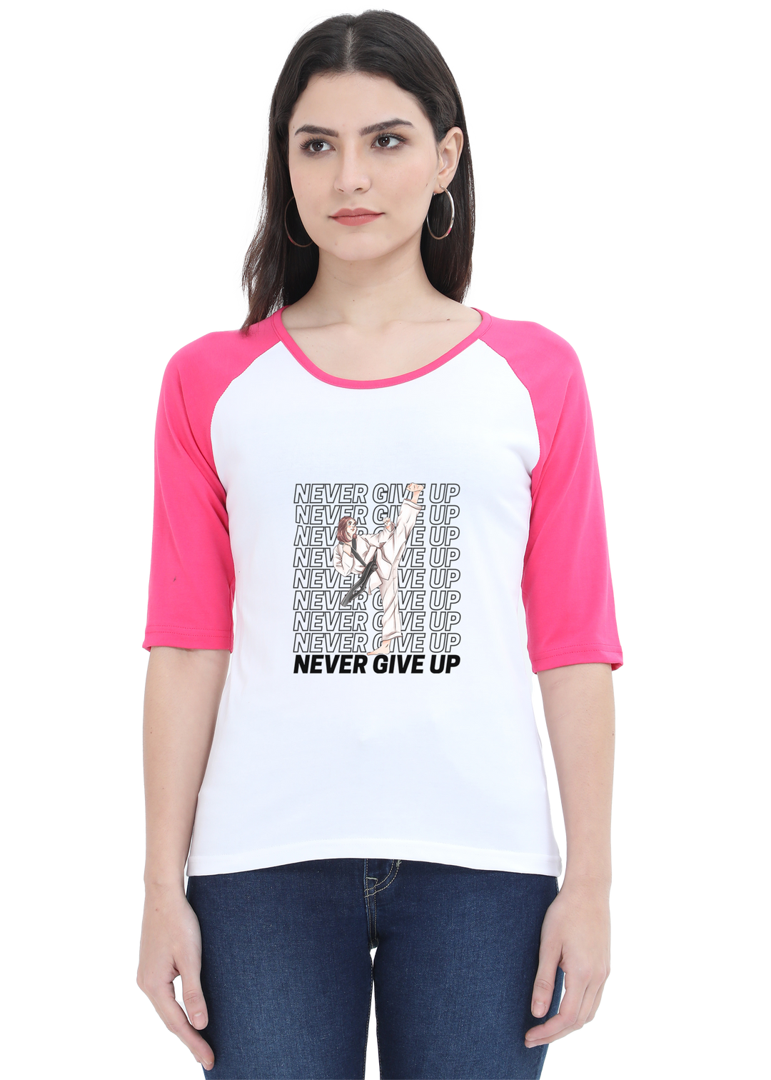 Never Give Up Raglan T-Shirt