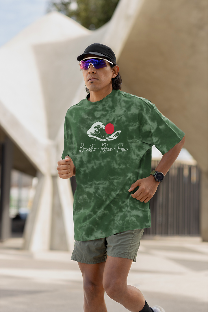 Breathe Relax Flow Acid Wash Oversized T-Shirt