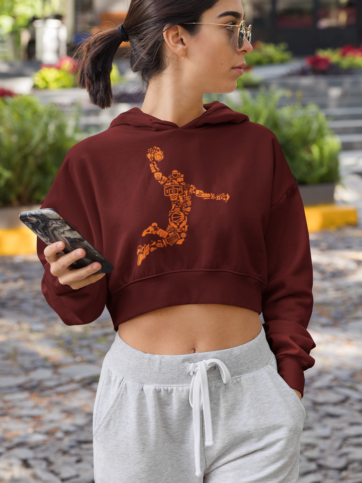 Masked Momentum - Female Cropped Hoodie