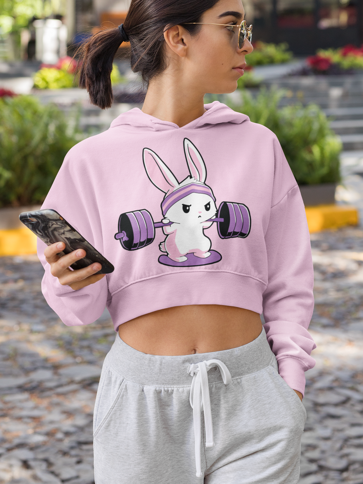 Gym Bunny - Female Cropped Hoodie