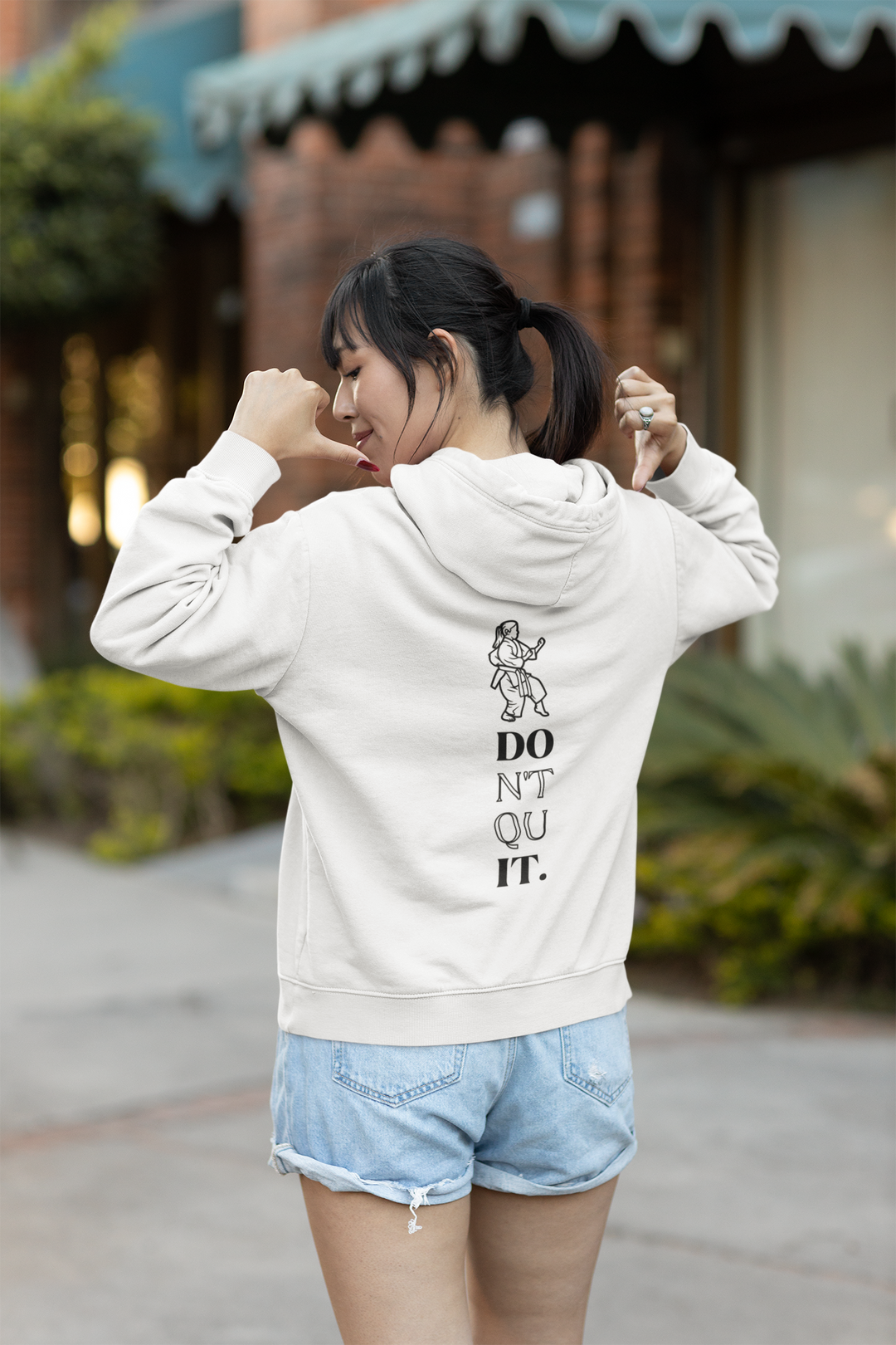 Women's DON'T QUIT Karate Graphic Hoodie