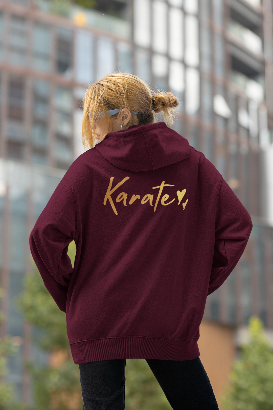 Karate Gold Script Oversized Hoodie