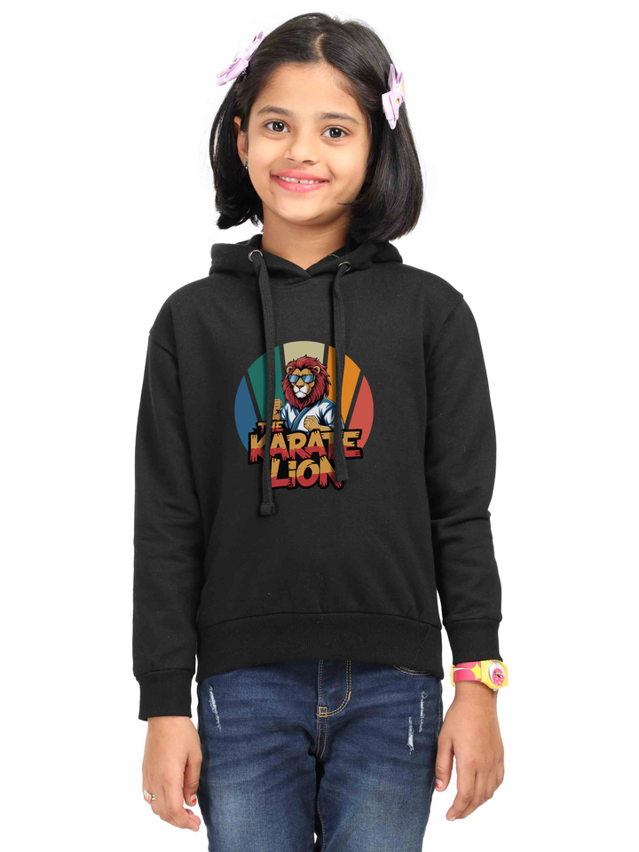 Girls Lion Spirit Karate Hoodie