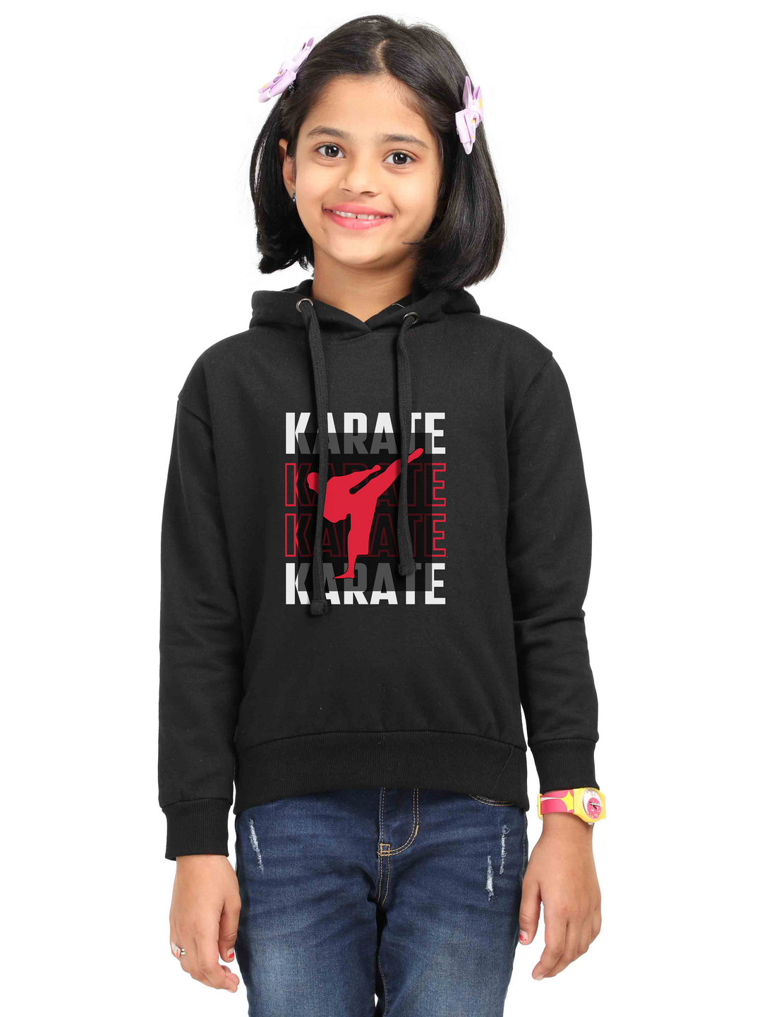 Karate Kick Classic Girls Hoodie