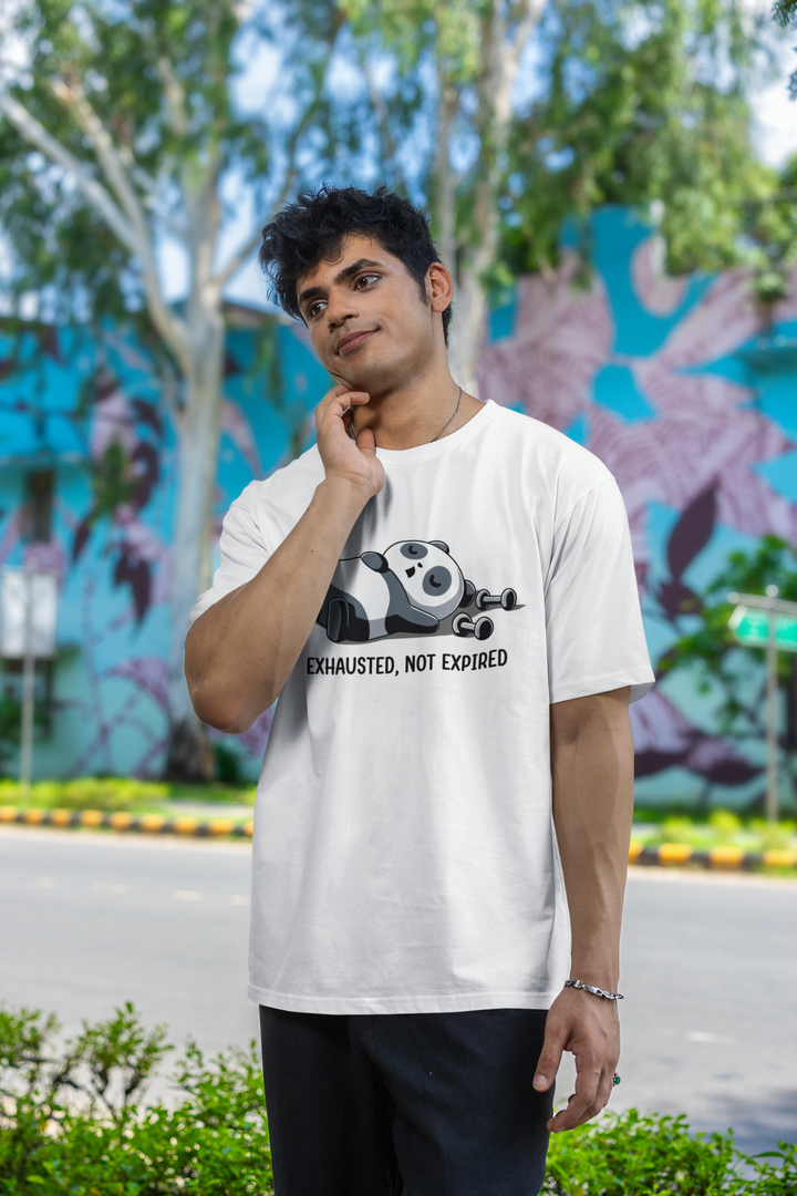 Exhausted, Not Expired - Men's Oversized Classic T-Shirt