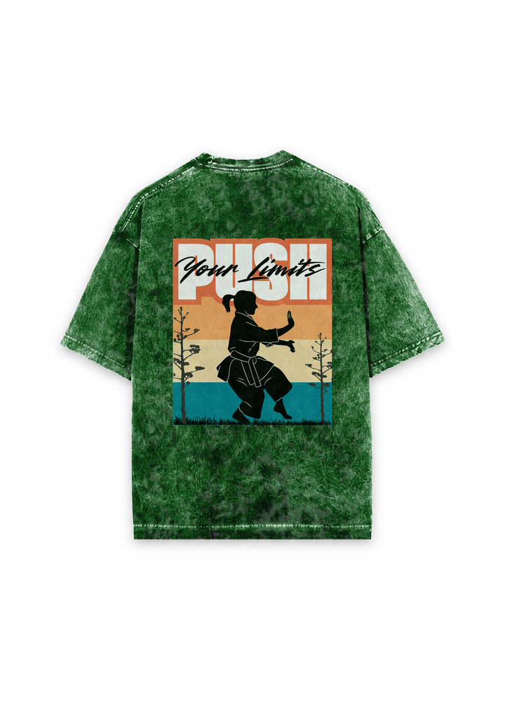 Push Your Limits Acid Wash Oversized T-shirt
