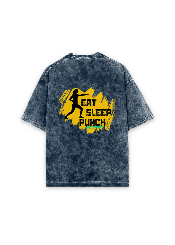 Eat Sleep Punch Acid Wash Oversized T-shirt