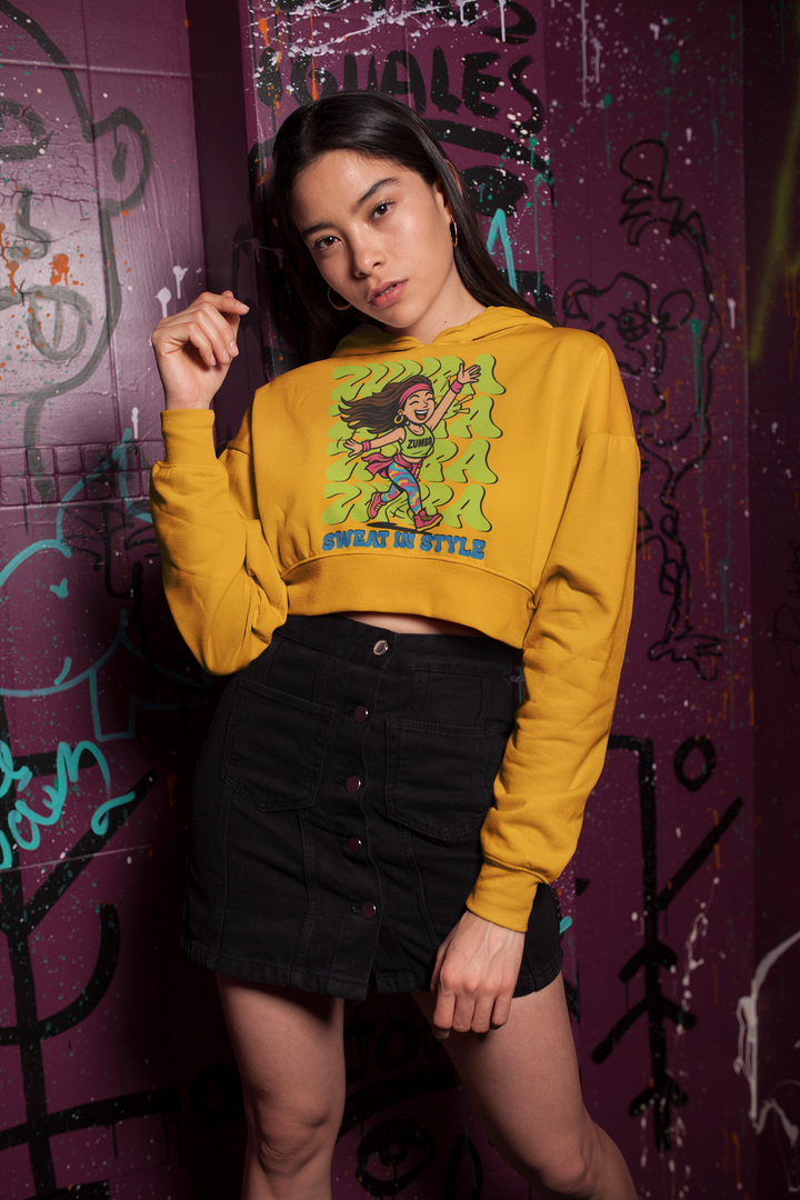 Zumba Sweat in Style - Female Cropped Hoodie