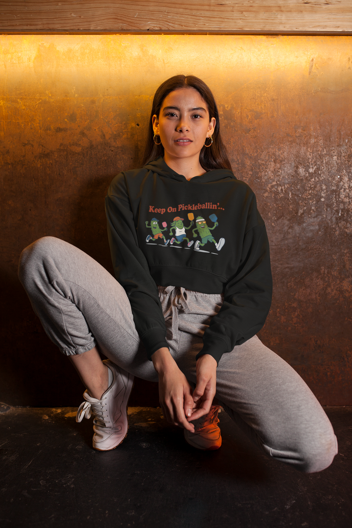 Keep On Pickleballin - Female Cropped Hoodie