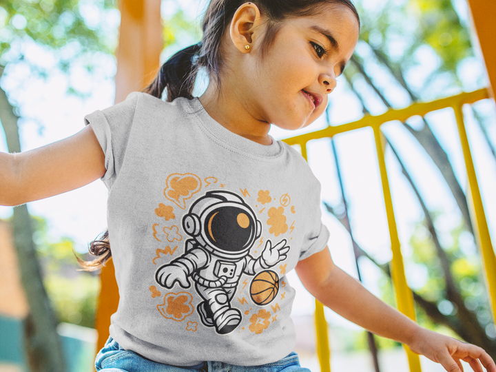 Cosmic Crossover Astronaut Basketball - Girl's Crew Neck T-Shirt