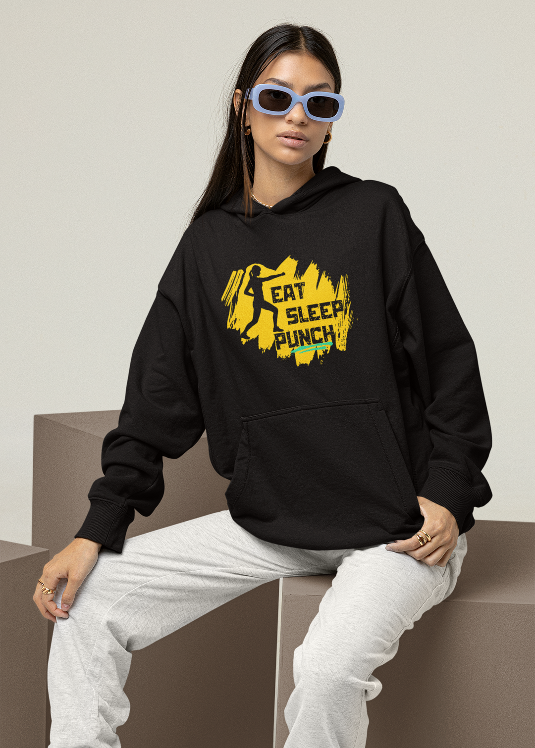 Eat Sleep Punch Oversized Hoodie