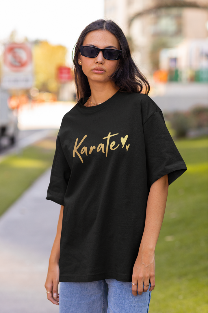 Karate Gold Script Oversized T-Shirt