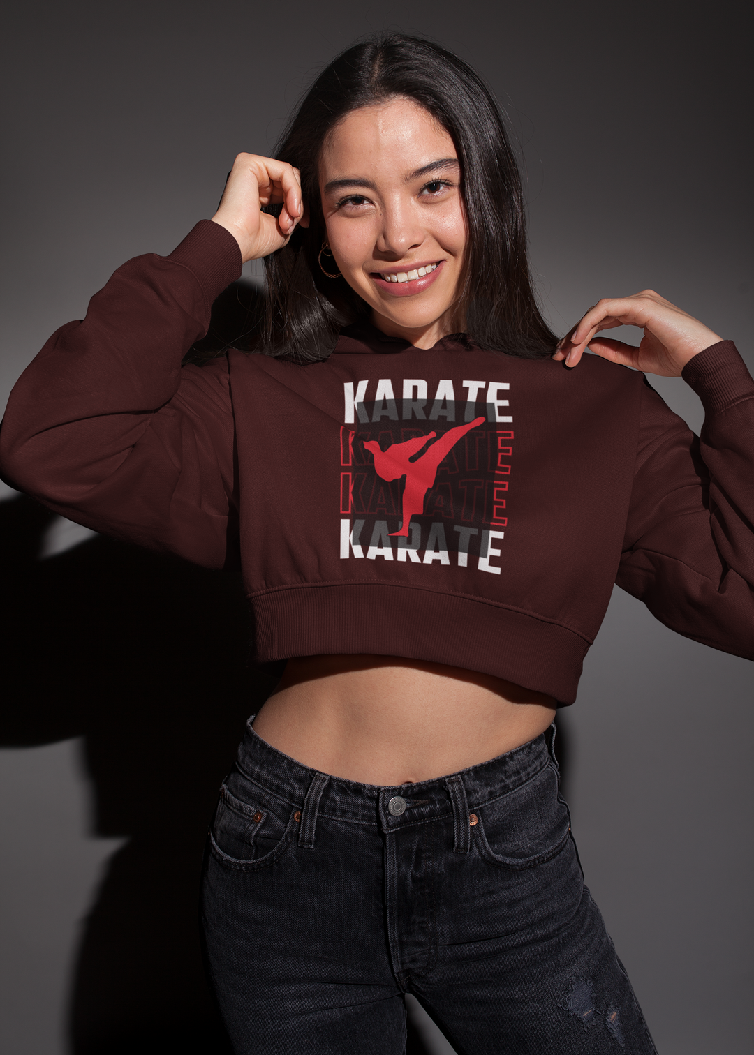 Karate Kick Crop Hoodie