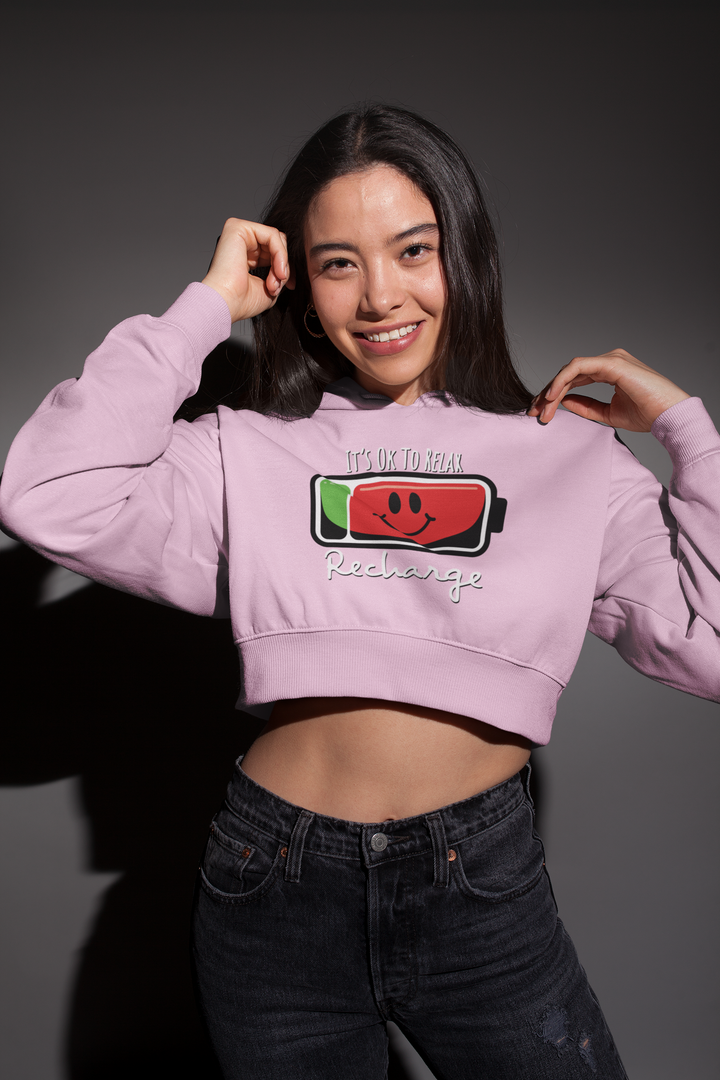 It’s OK to Relax - Female Cropped Hoodie