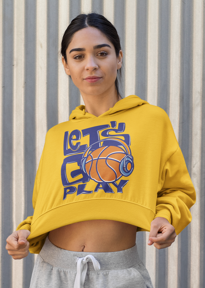 Let's Go Play - Female Cropped Hoodie