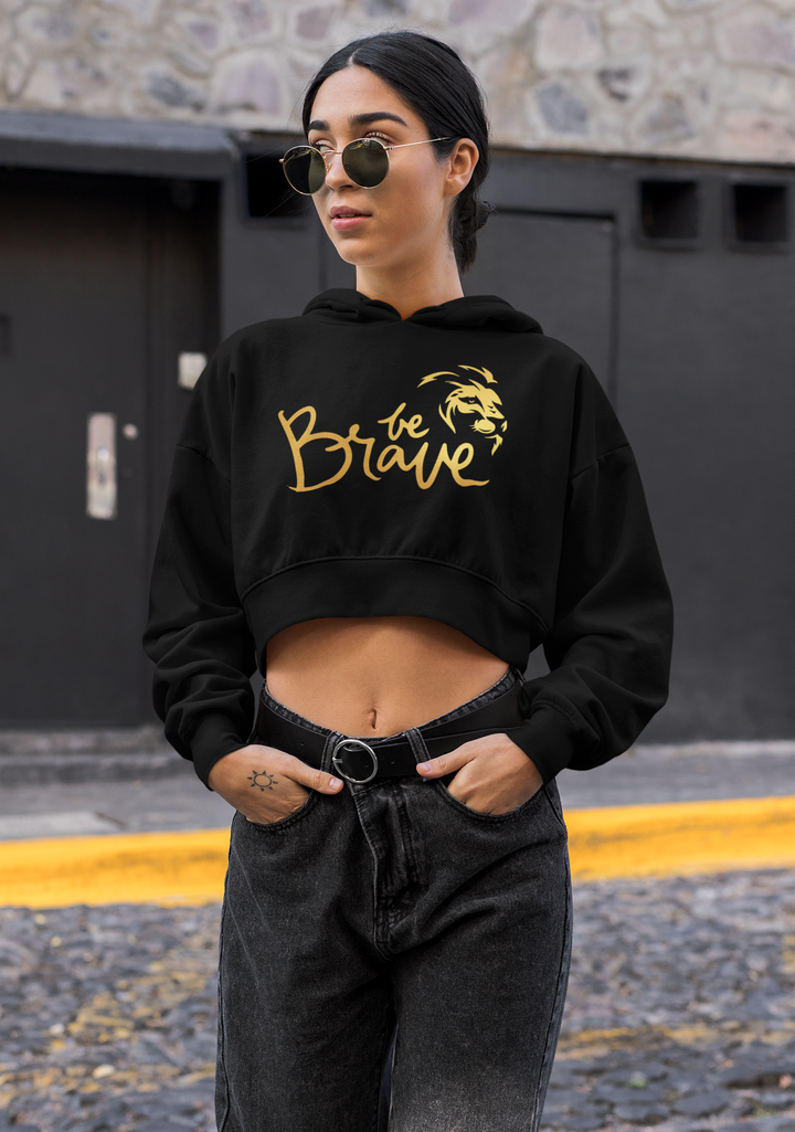 Classic Gold Vinyl Crop Hoodie