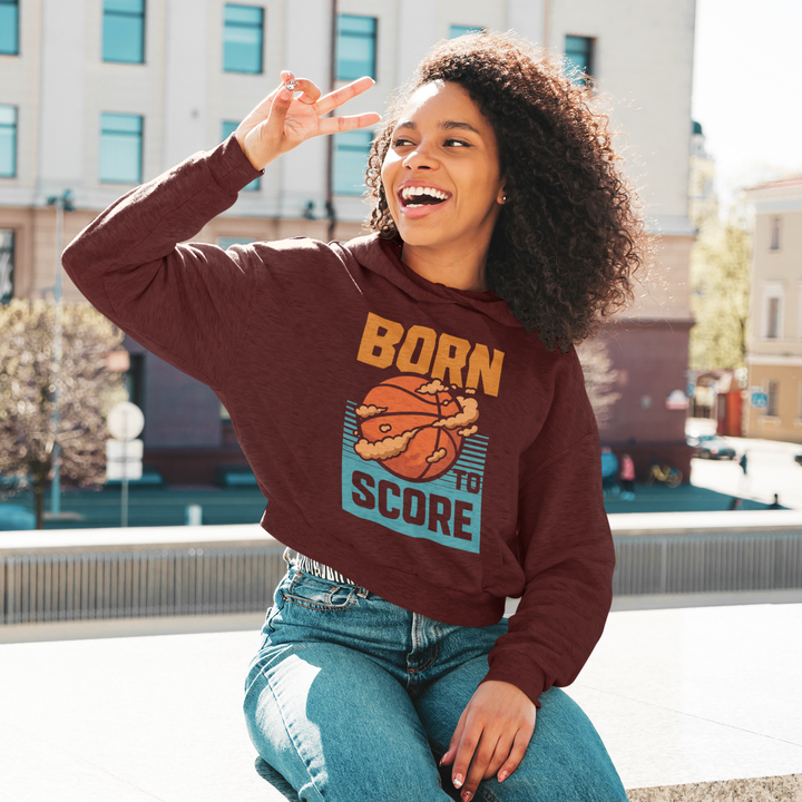 Born To Score - Female Cropped Hoodie