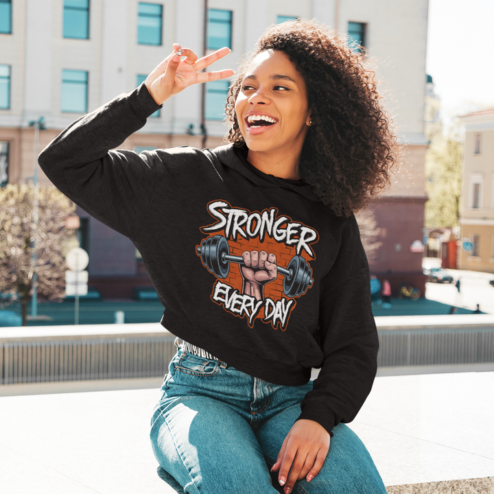 Stronger Every Day - Female Cropped Hoodie