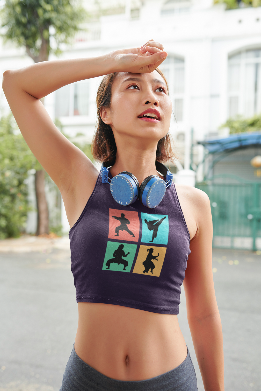 Pop Art Karate Moves Crop Tank