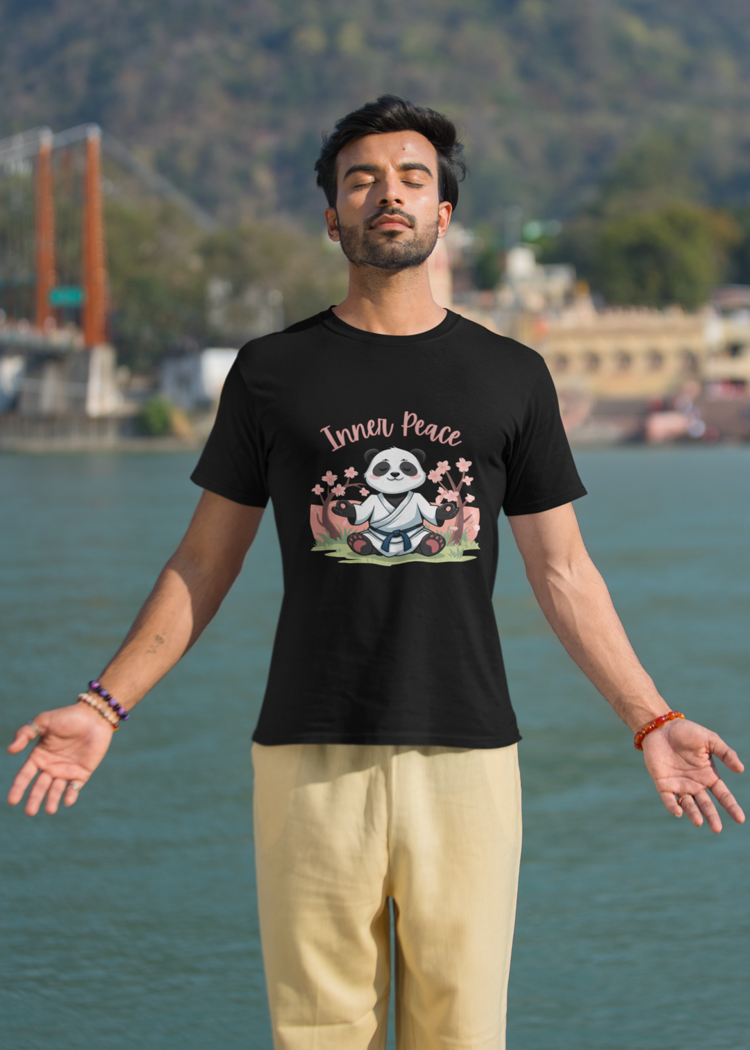 Inner Peace Panda Graphic T-Shirt