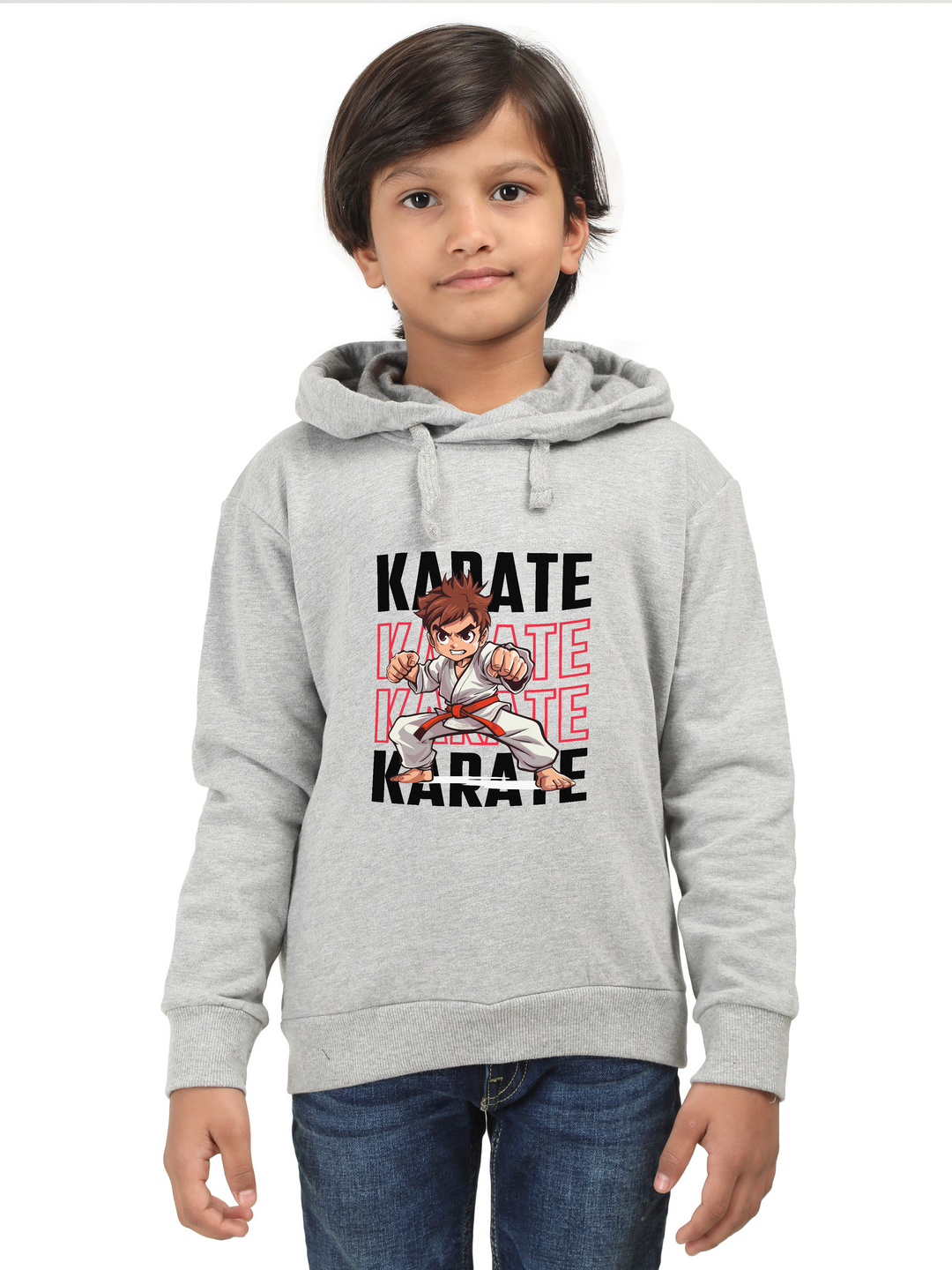 Boys Karate Action Comic Style Hoodie