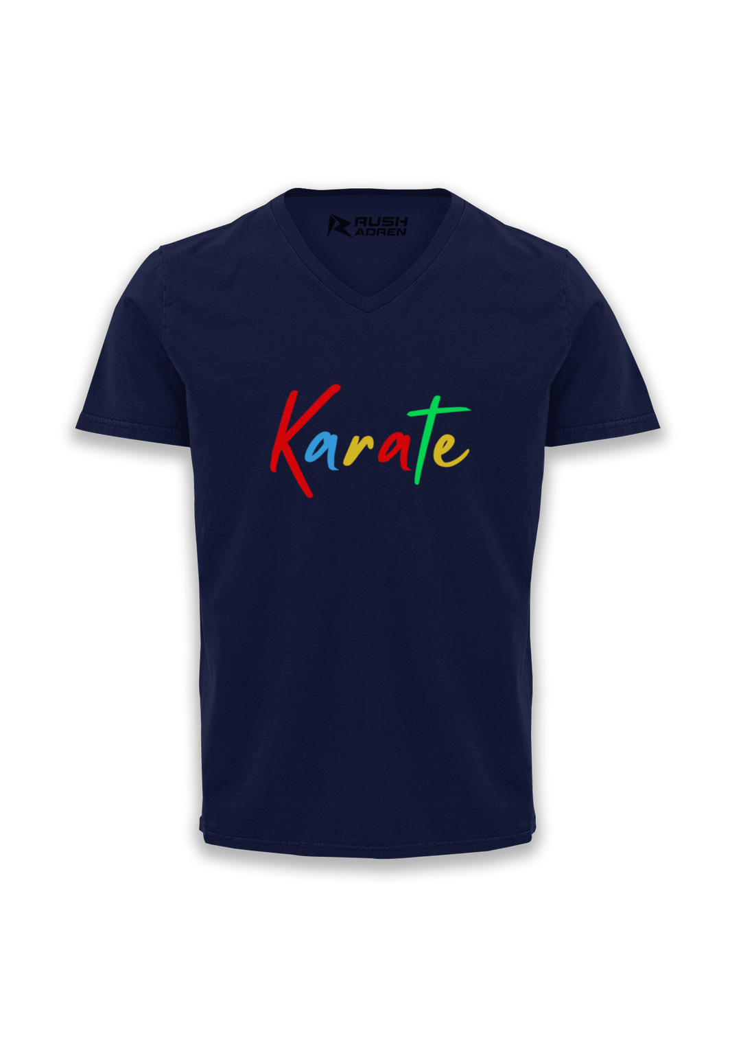 Karate Multicolor Script V-neck T-Shirt