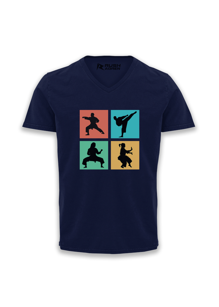 Pop Art Karate Moves V-neck T-Shirt