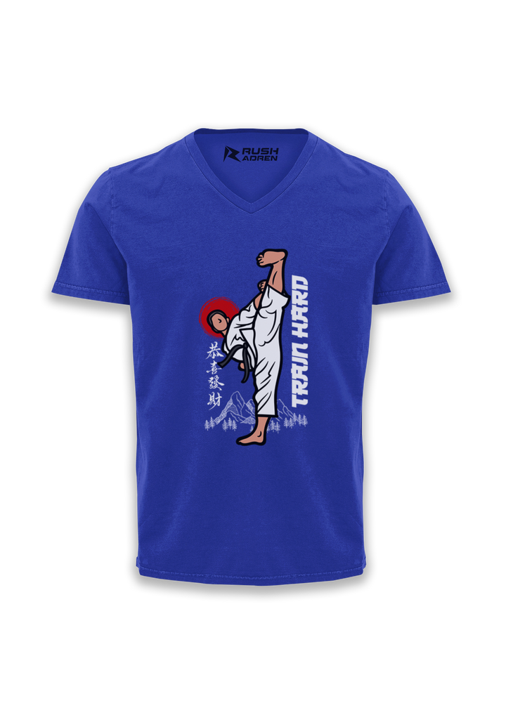 Train Hard Karate V-neck T-Shirt