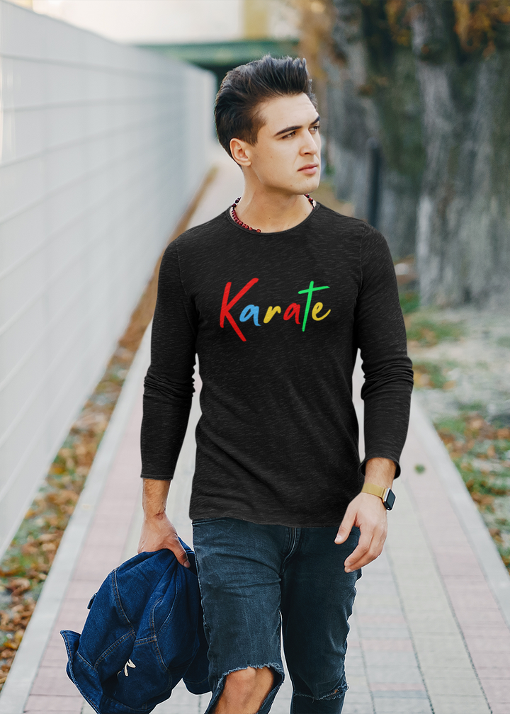 Bold Multicolor Karate Long Sleeve T-Shirt