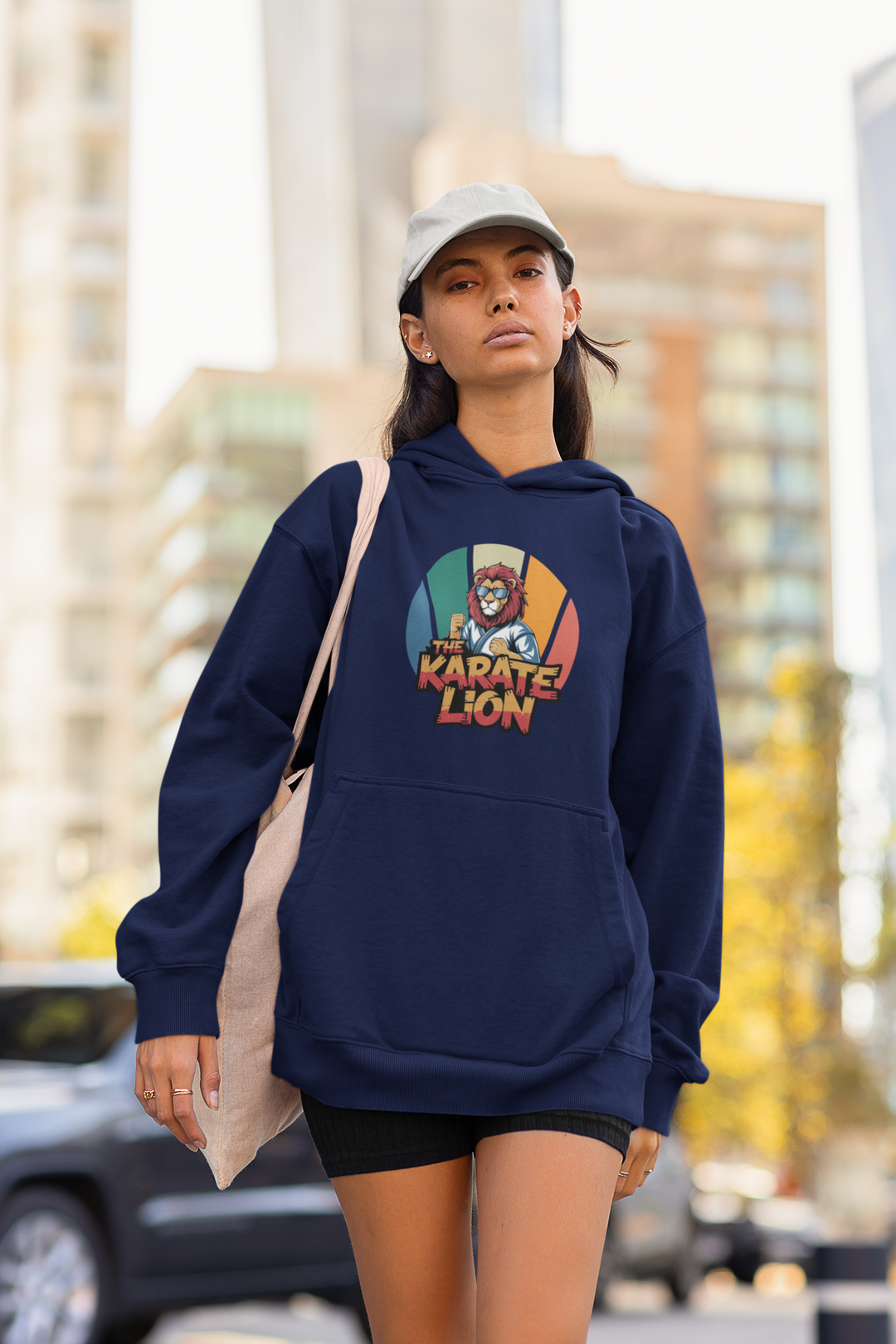 Fearless Karate Lion Oversized Hoodie