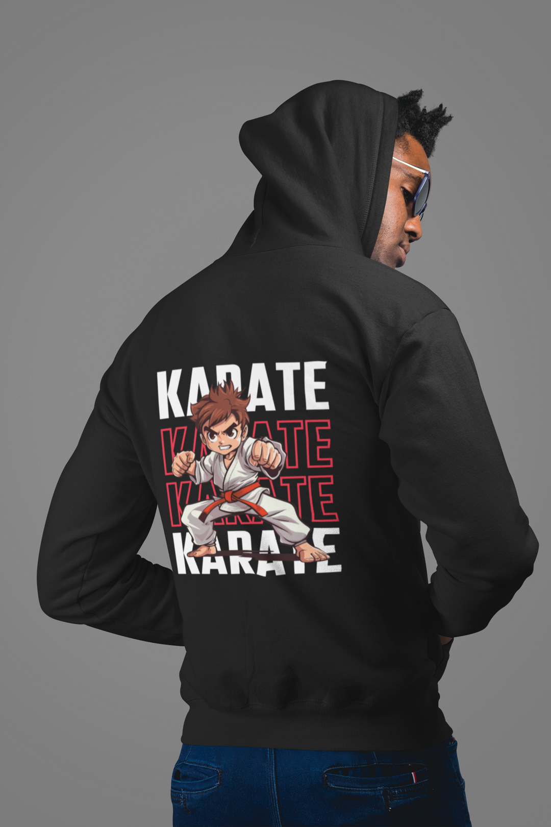 Karate Action Comic Style Hoodie