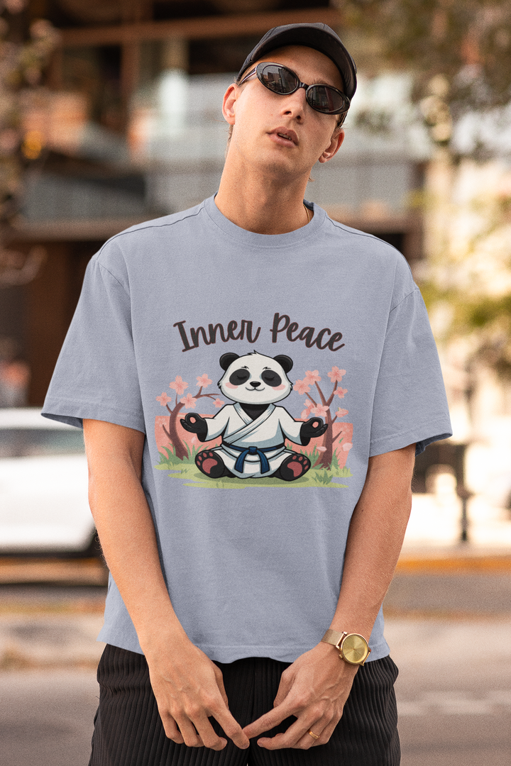 Zen Spirit Panda Terry Oversized T-Shirt