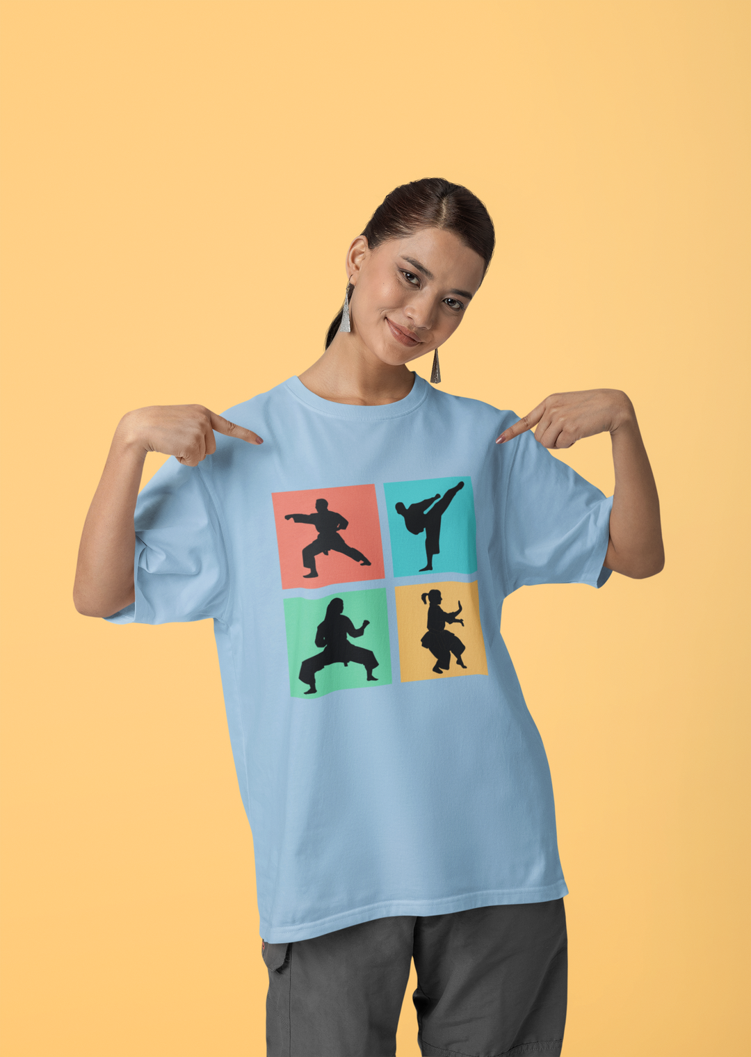 Karate Moves Terry Oversized T-Shirt