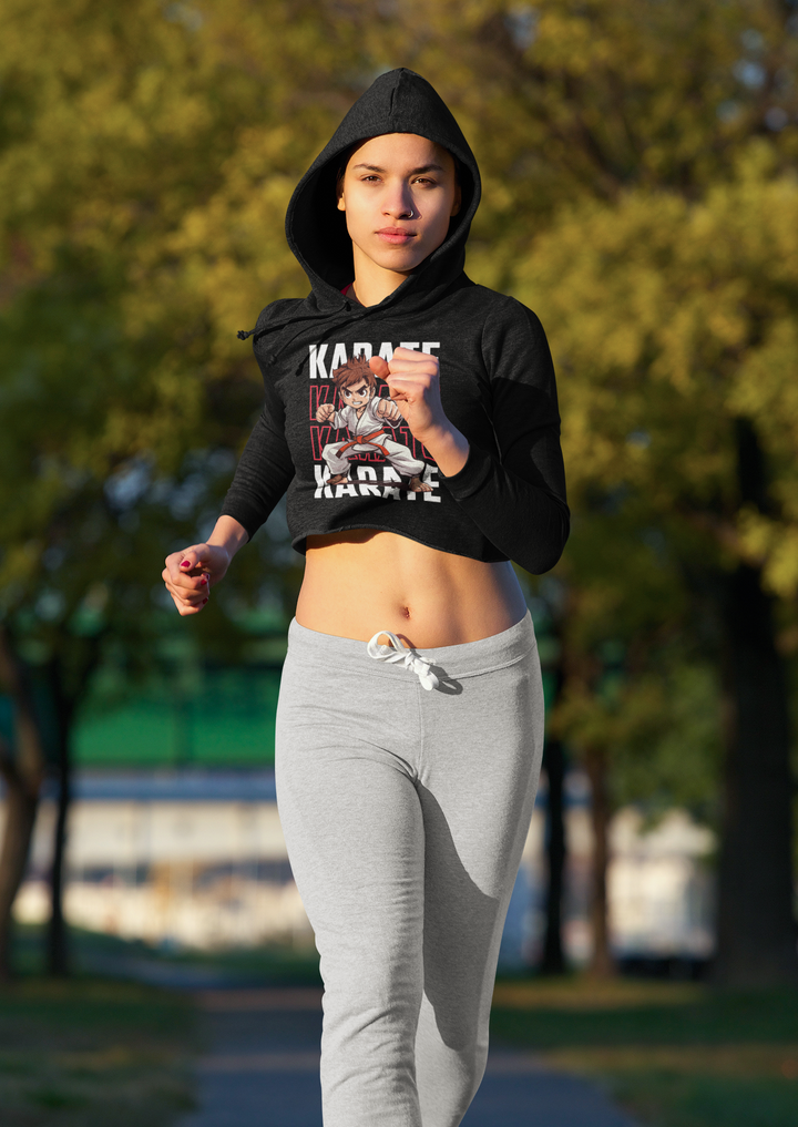 Karate Champ Crop Hoodie