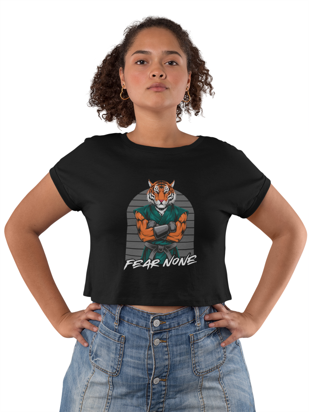 Tiger Warrior Fear None Crop Top