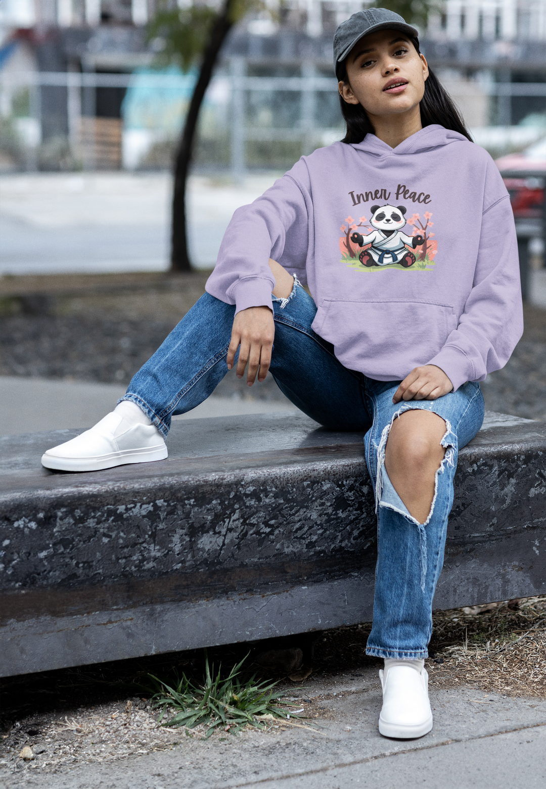 Zen Spirit Panda Oversized Hoodie