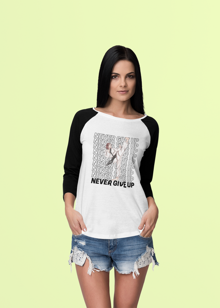Never Give Up Raglan T-Shirt