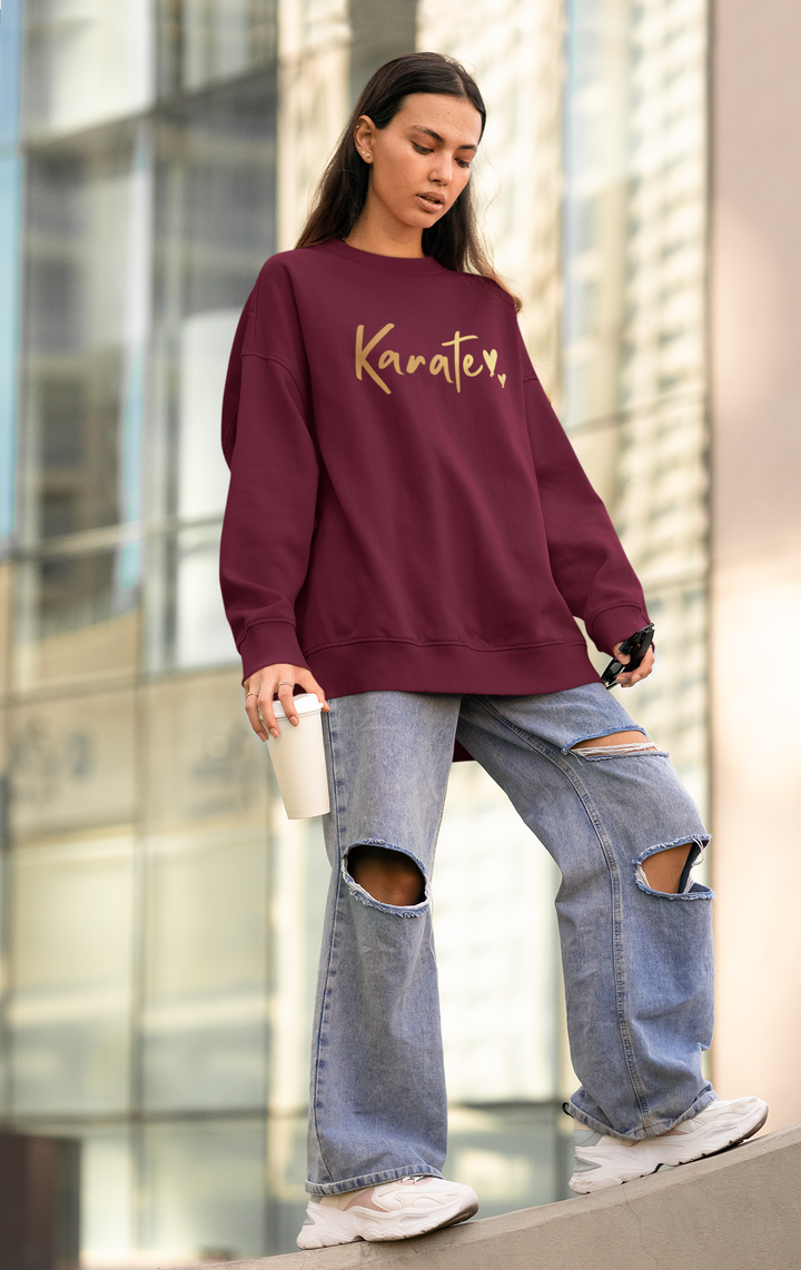 Karate Gold Script Oversized Sweatshirt