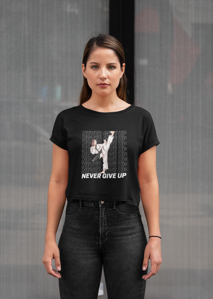 Karate Never Give Up Crop Top