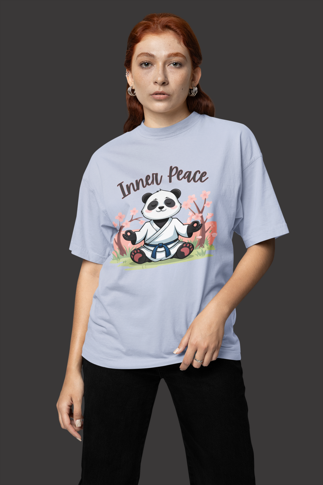 Inner Peace Panda Terry Oversized T-Shirt